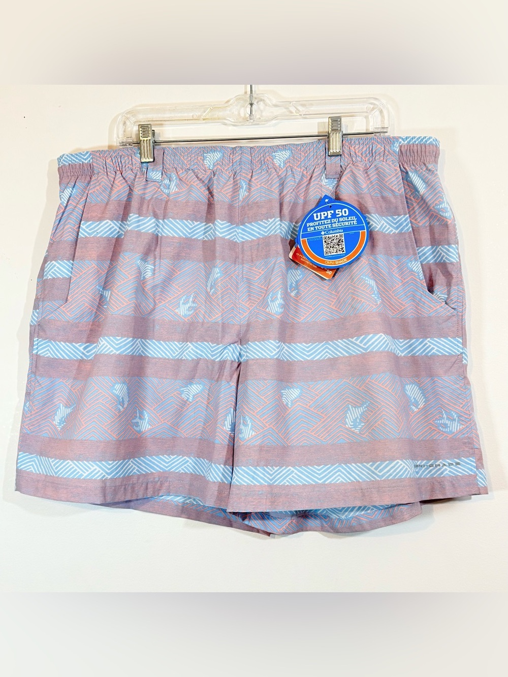 NWT Columbia PFG Backcast III Printed Shorts XXL 6” Inseam Omni-Shade UPF 50